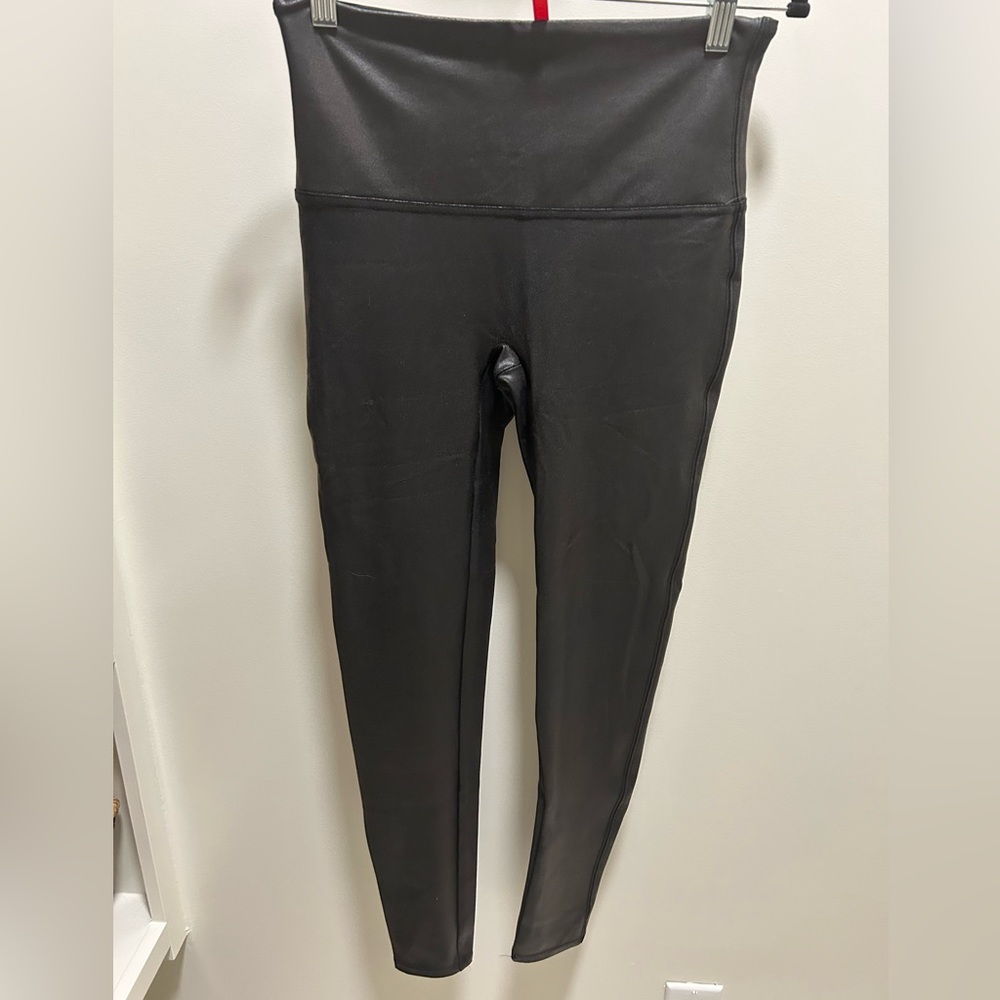 SPANX Black Faux Leather Leggings